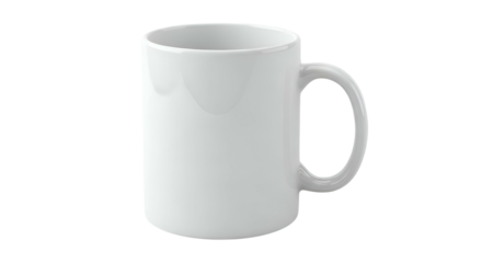 Simple white ceramic mug on a black background