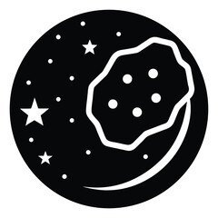 asteroid belt Silhouette Icon Vector Art