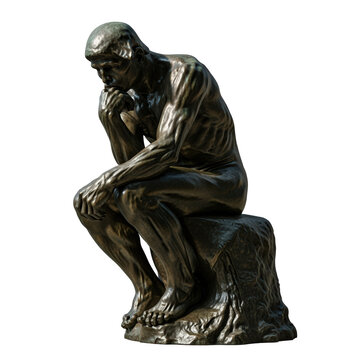 The thinker sculpture in contemplative pose