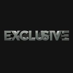 Fototapeta premium Glossy 3D EXCLUSIVE text with reflective dark gray metallic surface modern typography.