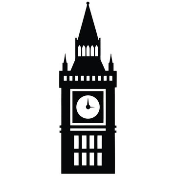 big ben Silhouette Icon Vector Art