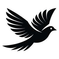 bird flying Silhouette Icon Vector Art