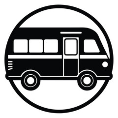camper van Silhouette Icon Vector Art
