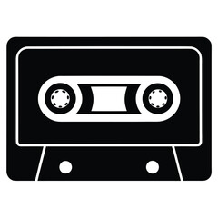 Fototapeta premium cassette tape Silhouette Icon Vector Art