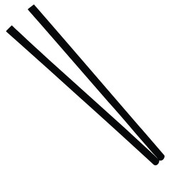 chopsticks Silhouette Icon Vector Art