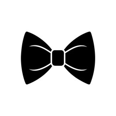 Illustration of a formal black bow tie on transparent background