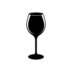 Illustration of a black wine glass shape on transparent background