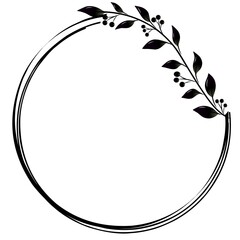 black and white floral frame