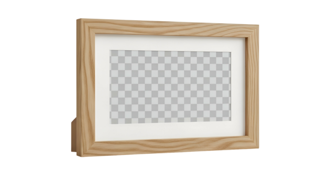 Light wooden frame holds blank checkerboard graphic template