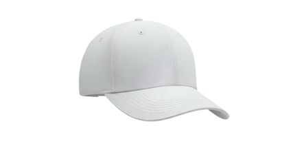 Plain white baseball cap against a stark black backdrop