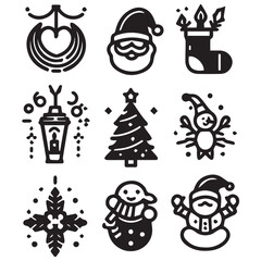 set of christmas icons