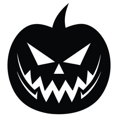 evil pumpkin face Silhouette Icon Vector Art