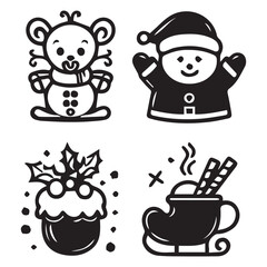 christmas icons set vector illustration
