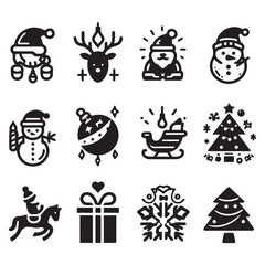 christmas icons set vector illustration
