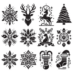 christmas icons set vector illustration
