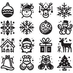 christmas icons set vector illustration
