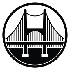 golden gate bridge Silhouette Icon Vector Art