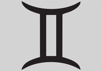 Gemini zodiac sign symbol isolated on grey background zodiac signs icons