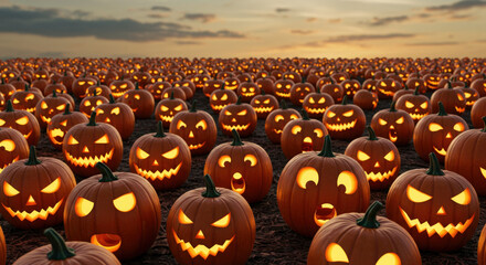 Halloween Pumpkin Parade—Haunted Field of Smiling Faces