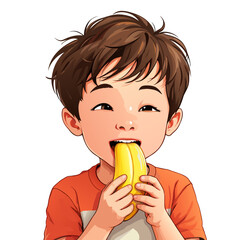 Young boy with bright green eyes eating a hot dog.