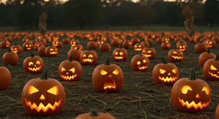 Halloween Lantern Festival Endless Rows of Illuminated Pumpkins