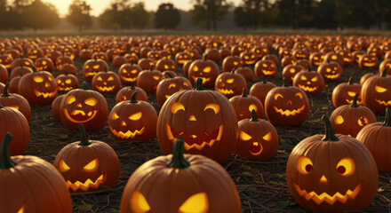 Halloween Jack-o'-Lantern Celebration—Hundreds of Carved Faces Shine