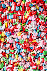 Colorful wall of love locks at Namsan Seoul Tower, South Korea