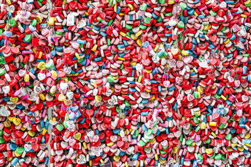 Colorful wall of love locks at Namsan Seoul Tower, South Korea