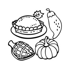 hand drawn food