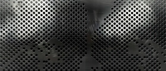 Metallic background grid dot hole dark texture gradient light.