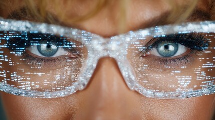 Digital reflection in futuristic eyewear