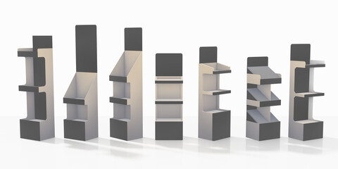 Set of Display Shelfs Or Floor POS Stand. Cosmetics Holder
