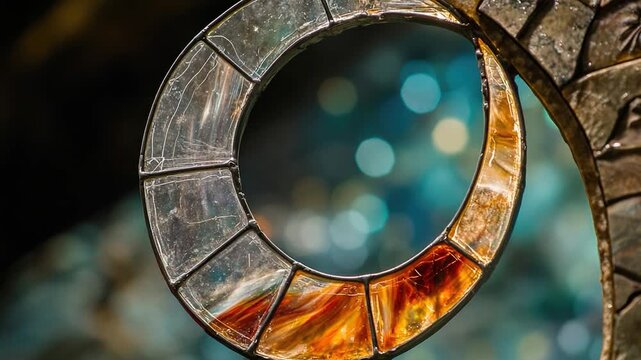 A close-up shot of a clear glass object with rounded edges, possibly a vase or a decorative piece