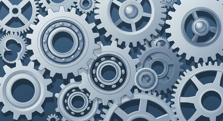 An intricate close-up of interlocking gears, demonstrating mechanical movement and industrial design. These gears, masterfully assembled, symbolize precision and the synergy of industry.