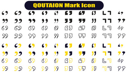 Quotes icon vector set. Colorful Quotation mark collection with fill n stork. Dialogue discussion symbol for UI UX, website, mobile app. Speech mark. Double inverted commas symbol.