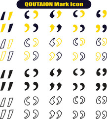 Quotes icon vector set. Colorful Quotation mark collection with fill n stork. Dialogue discussion symbol for UI UX, website, mobile app. Speech mark. Double inverted commas symbol.