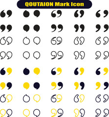 Quotes icon vector set. Colorful Quotation mark collection with fill n stork. Dialogue discussion symbol for UI UX, website, mobile app. Speech mark. Double inverted commas symbol.