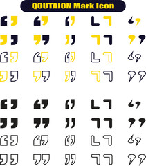 Quotes icon vector set. Colorful Quotation mark collection with fill n stork. Dialogue discussion symbol for UI UX, website, mobile app. Speech mark. Double inverted commas symbol.