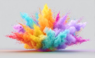 Fototapeta premium Colorful Powder Explosion Bright Vibrant Colors Artistic Abstract Background