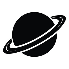 planet saturn Silhouette Icon Vector Art