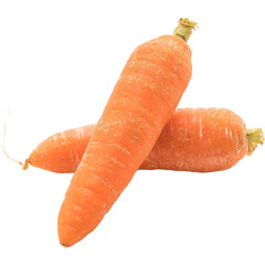 Fresh orange carrots isolated on a transparent background