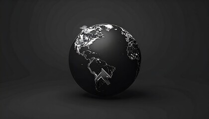 Monochrome Earth - A Minimalist Globe Depicting the World.