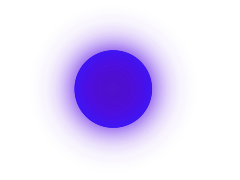 Isolated Blue Circle with Glowing Light and Soft Gradient PNG