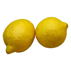 Fresh Lemon PNG, Realistic Yellow Citrus Fruit with Transparent Background, Isolated Lemon.