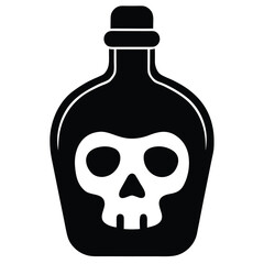 skull bottle Silhouette Icon Vector Art