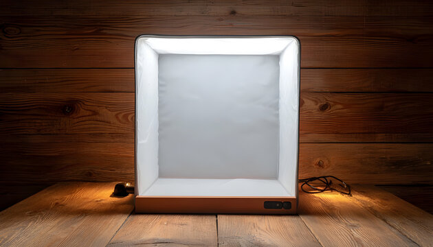 DIY White Lightbox on Wooden Background