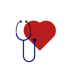 vector stethoscope and heart healthcare concept on isolate