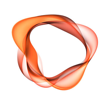 Abstract orange three dimensional shape with transparent background