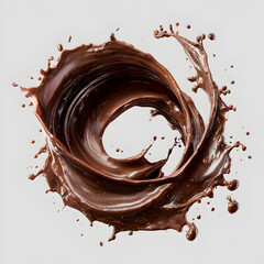 chocolate liquid splash isolated on transparent white background
