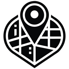 street map Silhouette Icon Vector Art